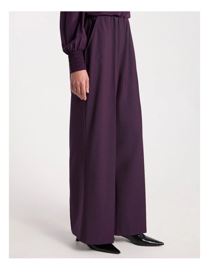 Julia Wide Leg Pant in Eggplant image 2