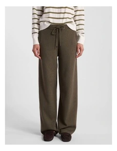 Velma Crop Knit Pant in Olio Green