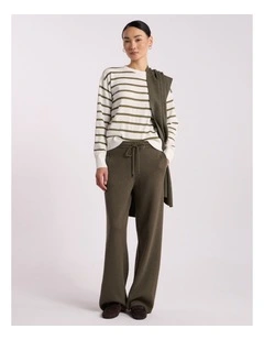 Velma Crop Knit Pant in Olio Green