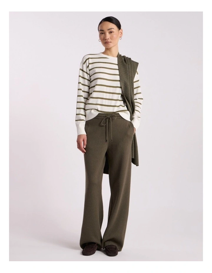 Velma Crop Knit Pant in Olio Green image 1