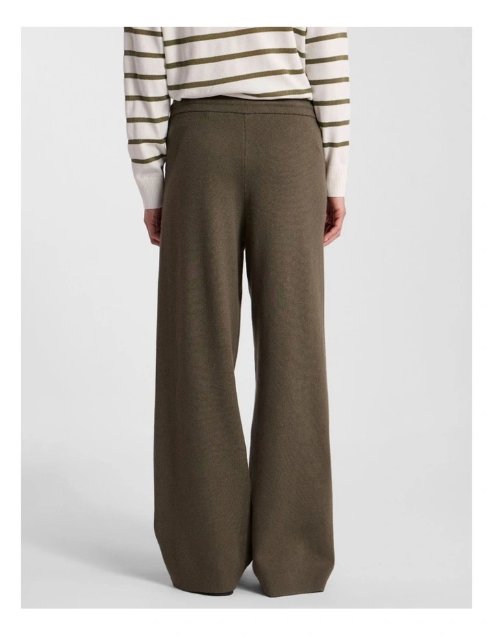 Velma Crop Knit Pant in Olio Green image 3