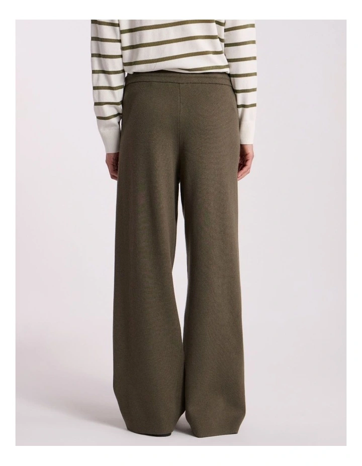 Velma Crop Knit Pant in Olio Green image 4