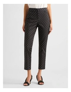 Theo Compact Cotton Pant in Black Multi