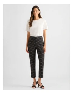 Theo Compact Cotton Pant in Black Multi