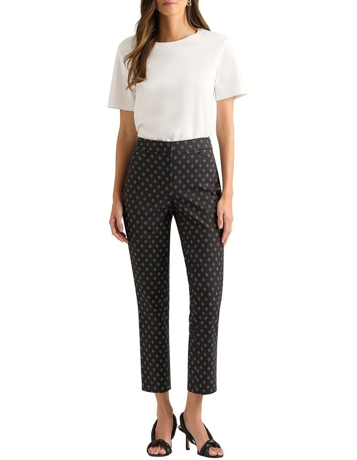 Theo Compact Cotton Pant in Black Multi image 1