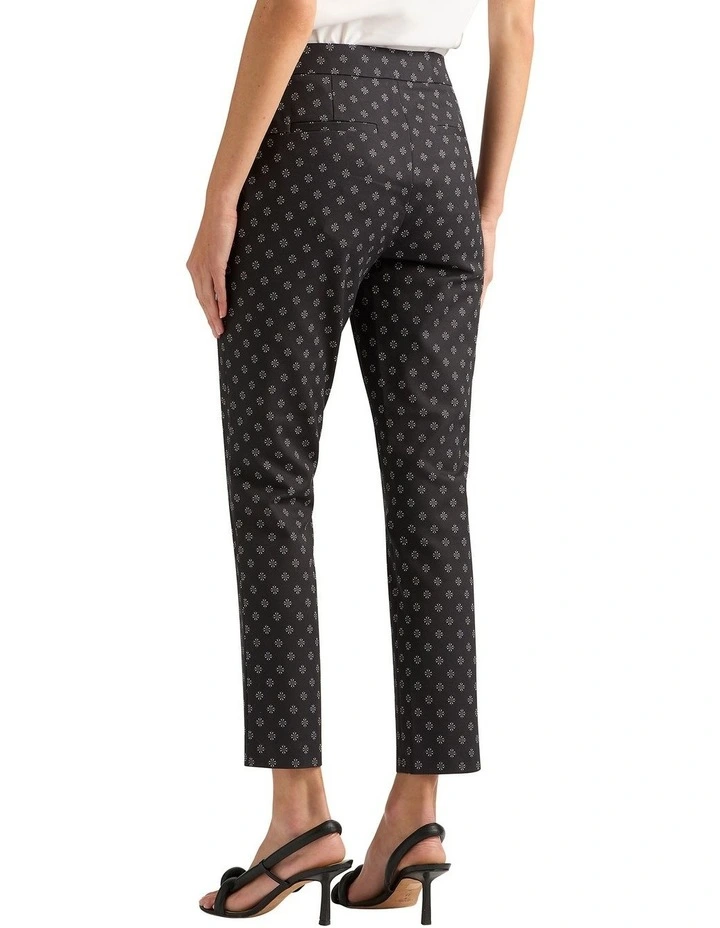 Theo Compact Cotton Pant in Black Multi image 2