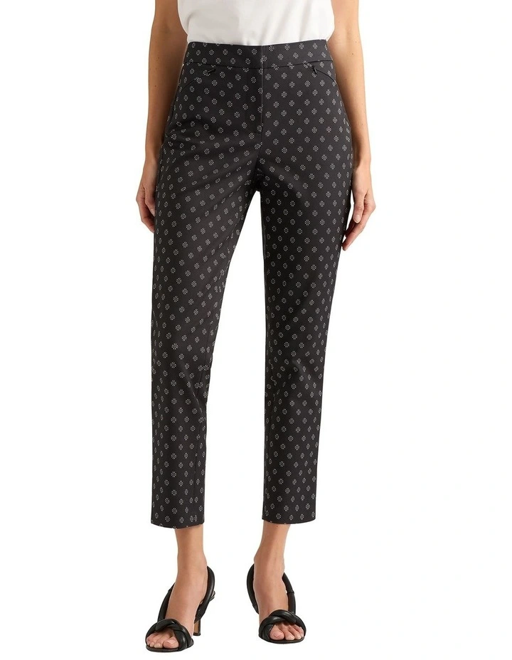 Theo Compact Cotton Pant in Black Multi image 3