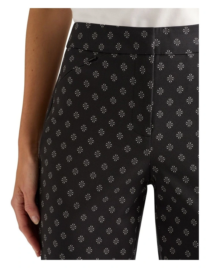Theo Compact Cotton Pant in Black Multi image 4