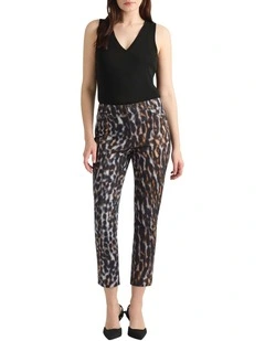 Clara Compact Cotton Pant in Black Multi