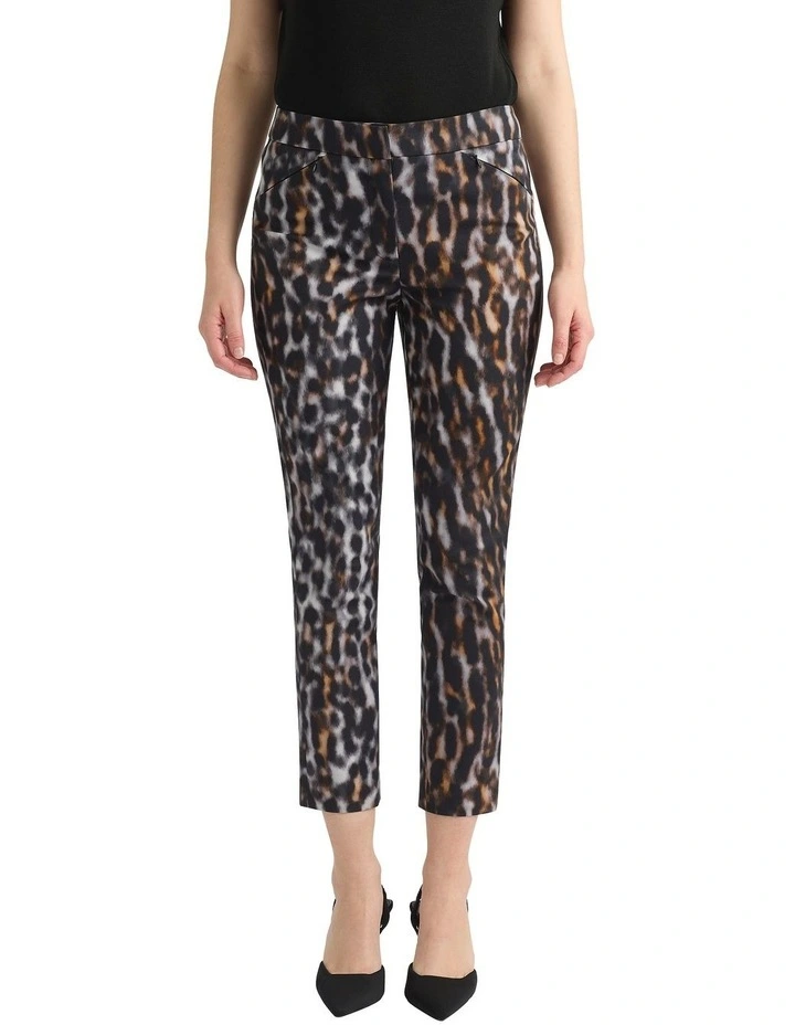 Clara Compact Cotton Pant in Black Multi image 3