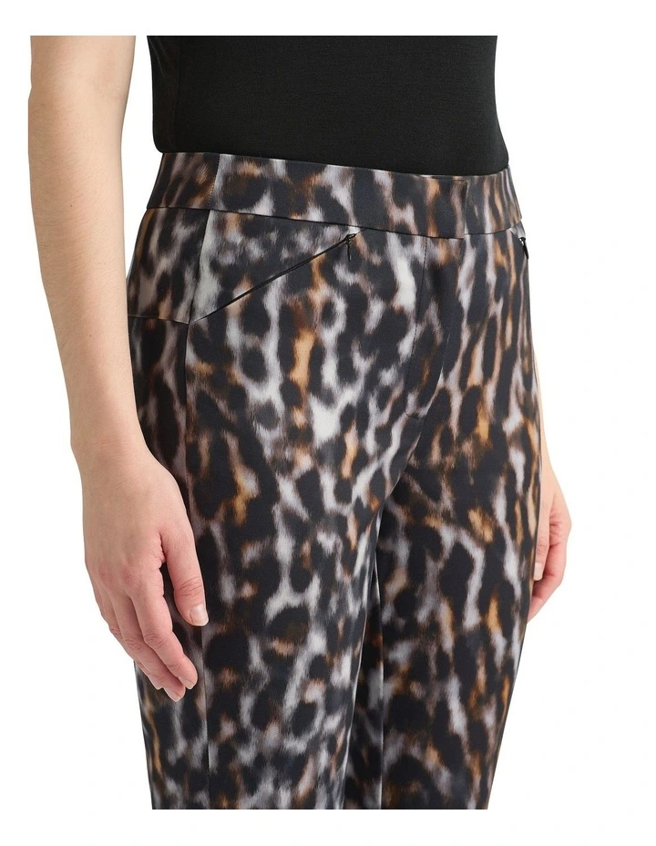 Clara Compact Cotton Pant in Black Multi image 4