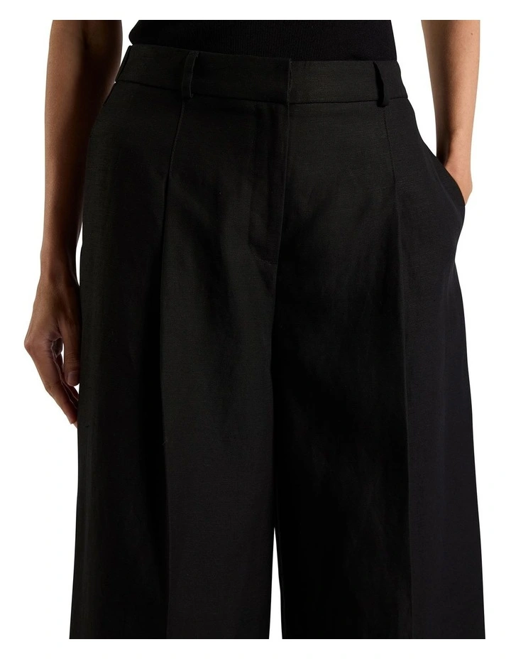 Althea Linen Blend Pant in Black image 3