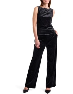 Ottillie Velvet Pant in Black Sparkle