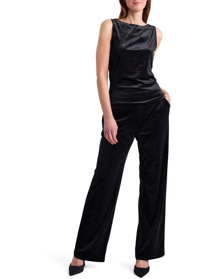 Ottillie Velvet Pant in Black Sparkle image 1