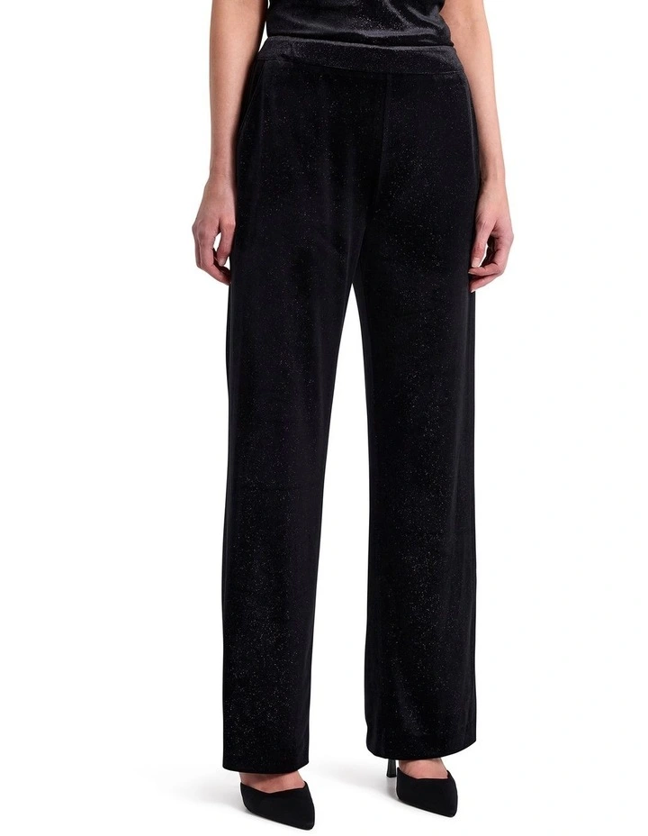 Ottillie Velvet Pant in Black Sparkle image 2