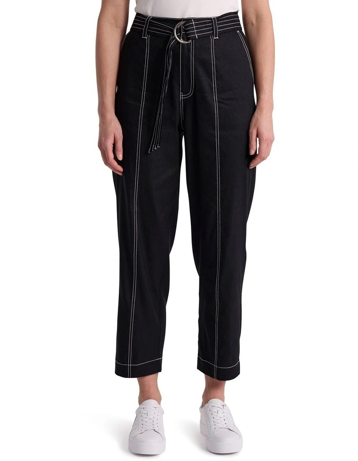 Danna Linen Blend Pant in Black image 2