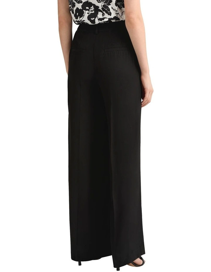 Bronte Wide Leg Pleat Pant in Black image 2