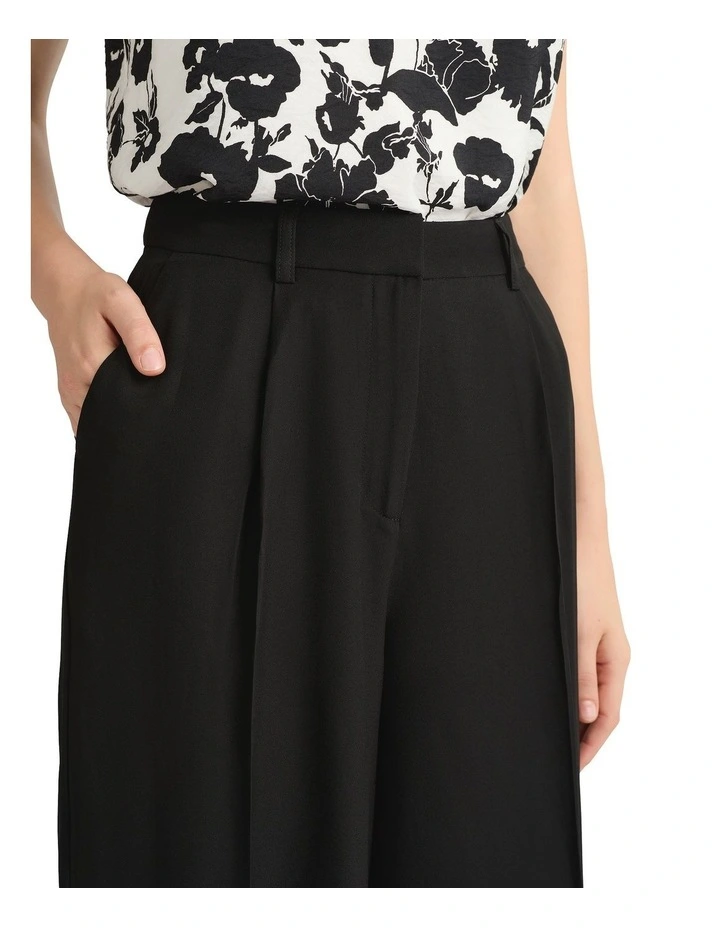Bronte Wide Leg Pleat Pant in Black image 3