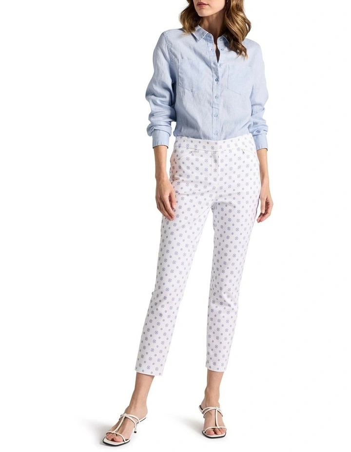 Moses Compact Cotton Pant in Cobalt Spot image 1