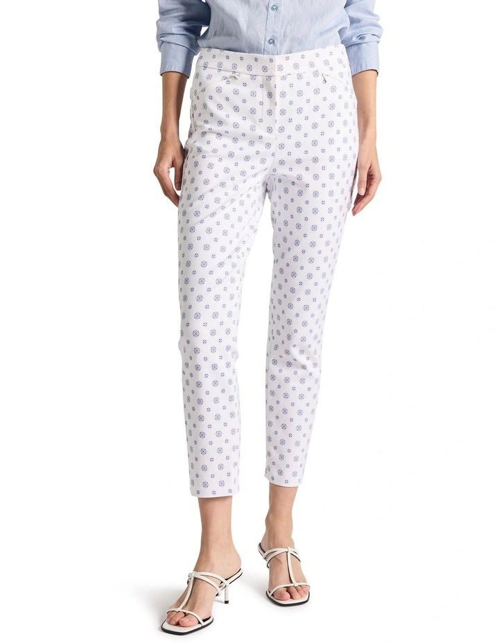 Moses Compact Cotton Pant in Cobalt Spot image 2