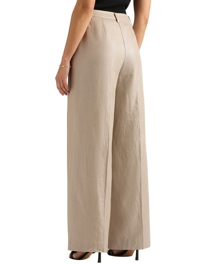 Freida Foiled Linen Pant in Gilver image 2