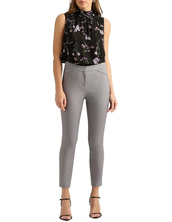 Sarah Compact Cotton Pant in Smoke image 1