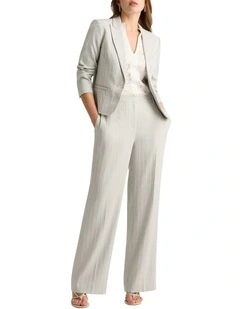 Alaska Linen Blend Pant in Grey Multi