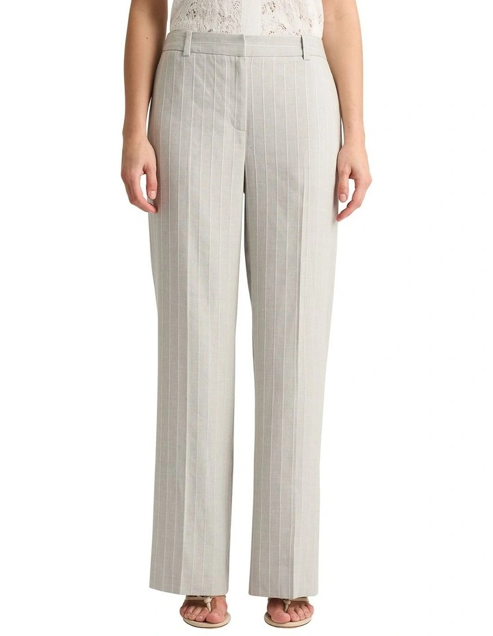 Alaska Linen Blend Pant in Grey Multi image 3
