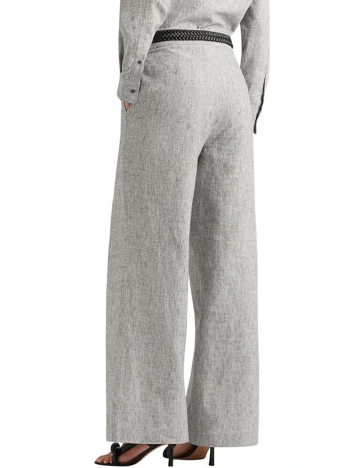 Azurra Linen Blend Pant in Black/White image 2