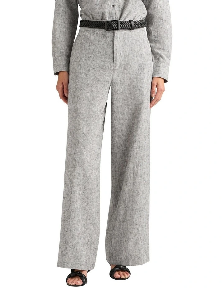 Azurra Linen Blend Pant in Black/White image 3