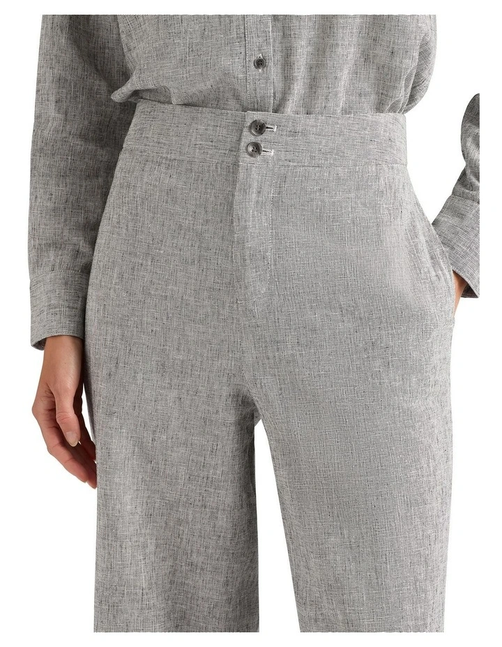 Azurra Linen Blend Pant in Black/White image 4