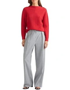 Marcia Wide Leg Pant in Anthracite Melange
