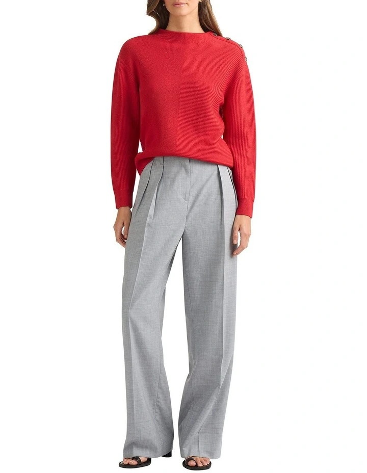 Marcia Wide Leg Pant in Anthracite Melange image 1