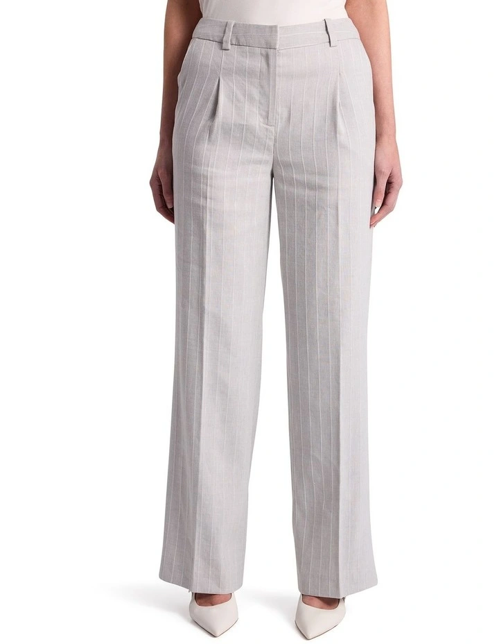Ondina Linen Blend Pant in Grey Stripe image 2