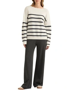 Caen Ponte Wide Leg Pant in Charcoal