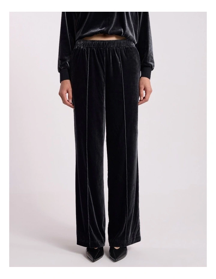 Ferrara Velour Track Pant in Charcoal image 2