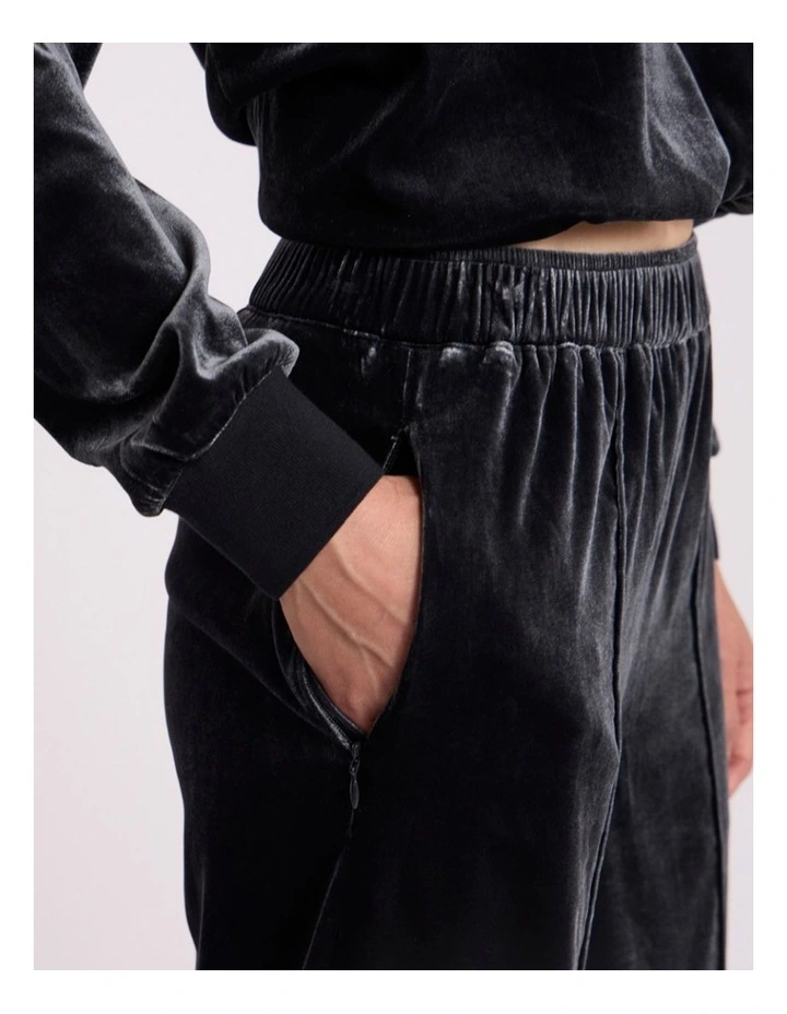 Ferrara Velour Track Pant in Charcoal image 3