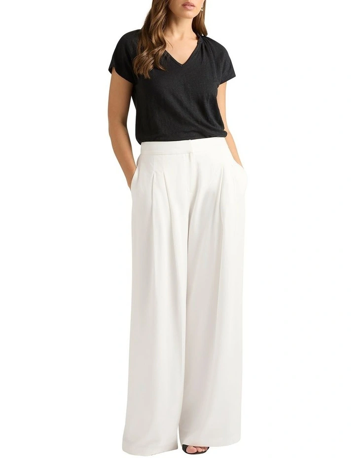 Zodia Wide Leg Pant in Ivory image 1
