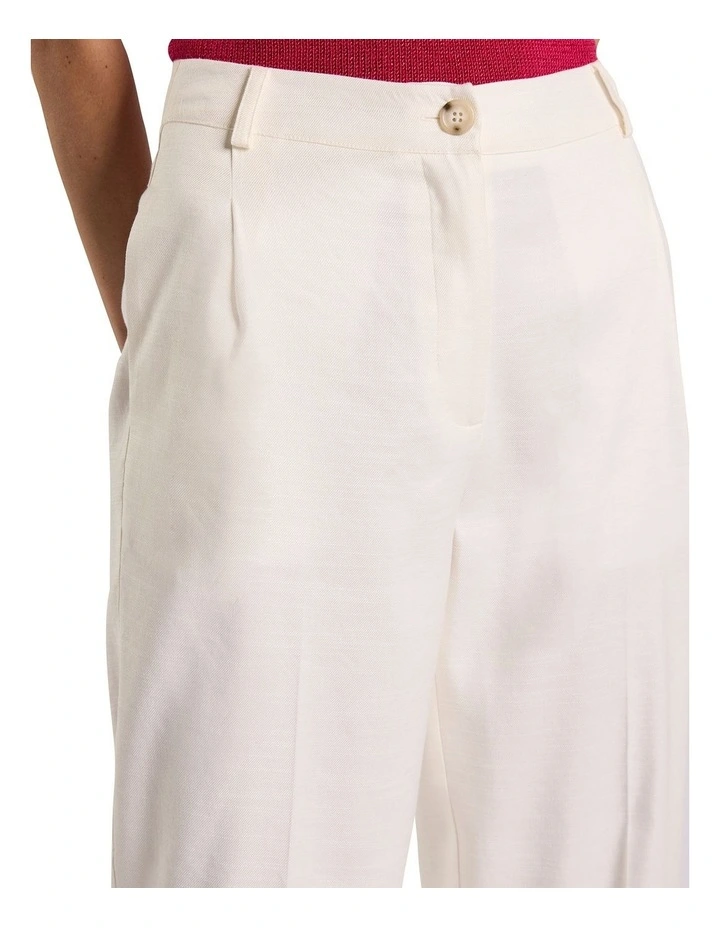 Alima Stretch Linen Pant in Ivory image 3