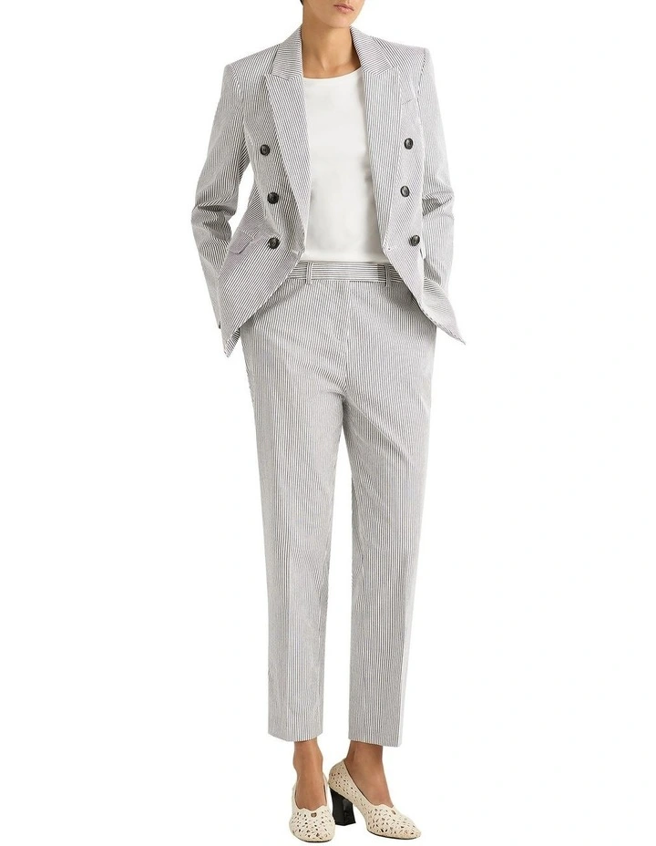 Alberta Seersucker Pant in Navy Stripe image 1