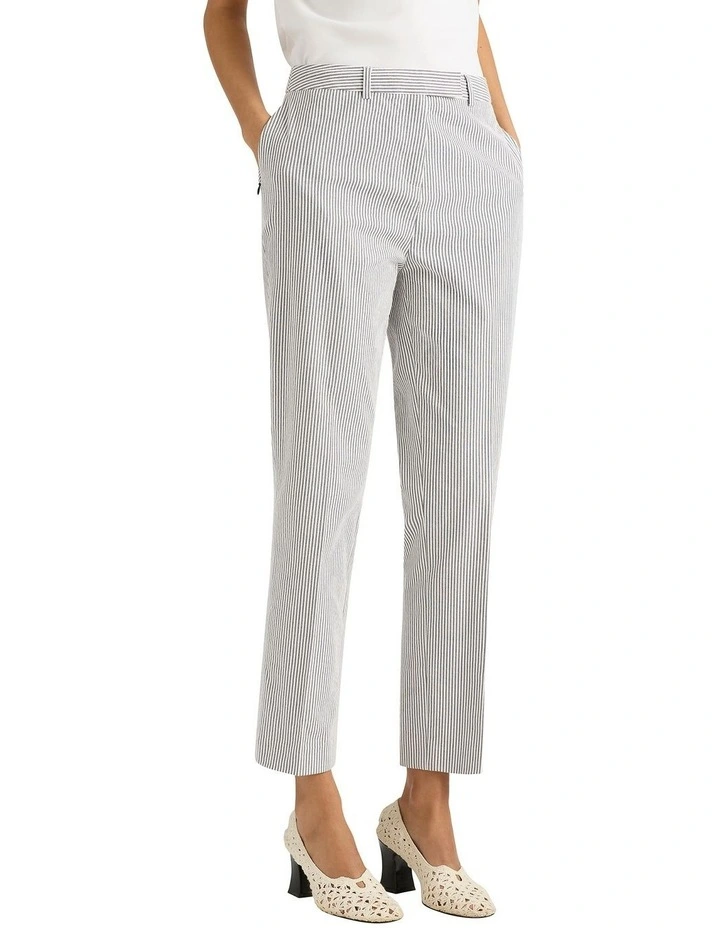 Alberta Seersucker Pant in Navy Stripe image 3