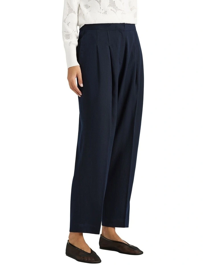 Paolina Barrel Leg Pant in Navy image 3