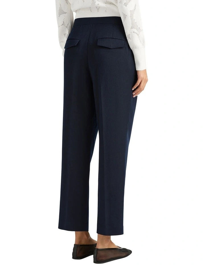 Paolina Barrel Leg Pant in Navy image 4