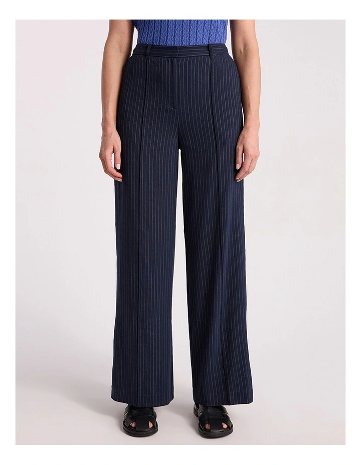 Cindy Wide Leg Pant in Navy Stripe image 2