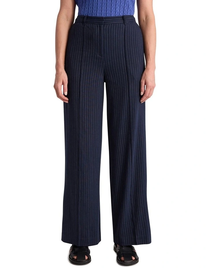 Cindy Wide Leg Pant in Navy Stripe image 2
