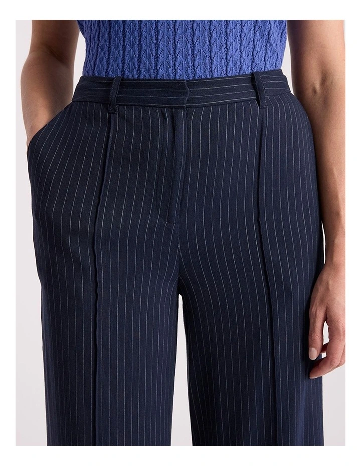 Cindy Wide Leg Pant in Navy Stripe image 3
