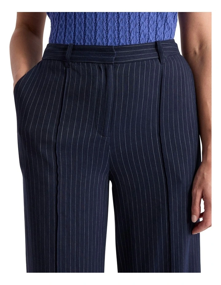 Cindy Wide Leg Pant in Navy Stripe image 3