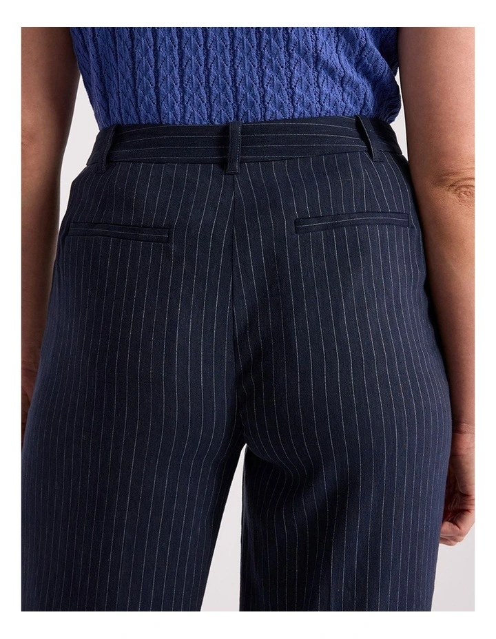 Cindy Wide Leg Pant in Navy Stripe image 4