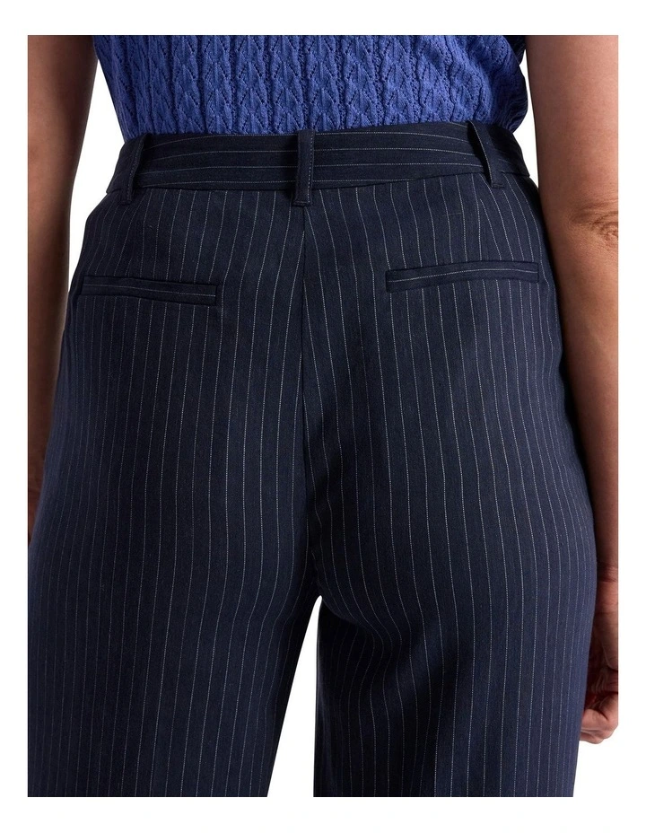 Cindy Wide Leg Pant in Navy Stripe image 4
