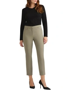Sarah Compact Cotton Pant in Olive